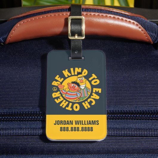 Bert en Ernie | Wees vriendelijk | Jouw namen toev Bagagelabel (Voorkant Insitu 2)