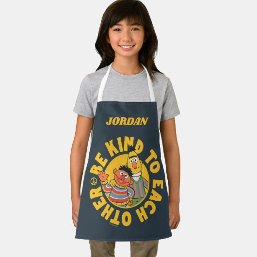 Bert en Ernie | Wees vriendelijk | Jouw namen toev Schort (Insitu)