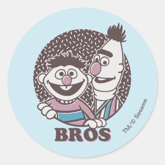Bert & Ernie | Broers Ronde Sticker (Voorkant)