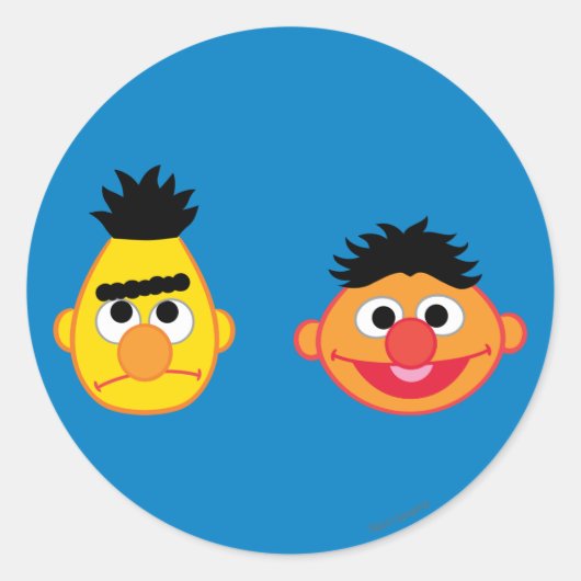 Bert & Ernie Emojis Ronde Sticker (Voorkant)