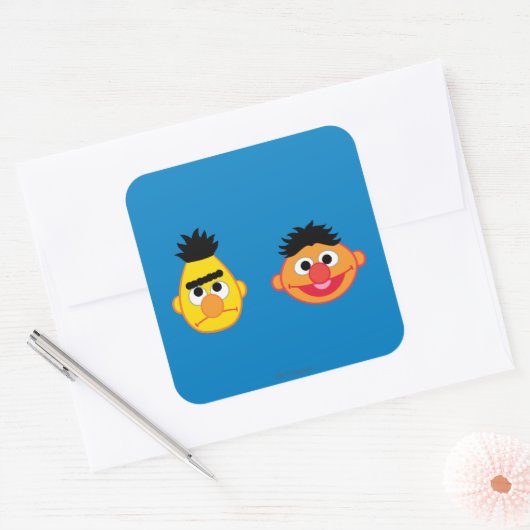 Bert & Ernie Emojis Vierkante Sticker (Envelop)