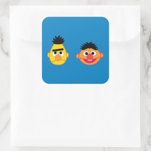 Bert & Ernie Emojis Vierkante Sticker (Tas)