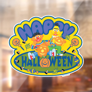 Bert & Ernie   Happy Halloween Raamsticker