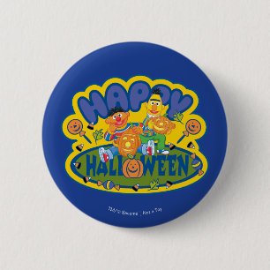 Bert & Ernie Happy Halloween Ronde Button 5,7 Cm