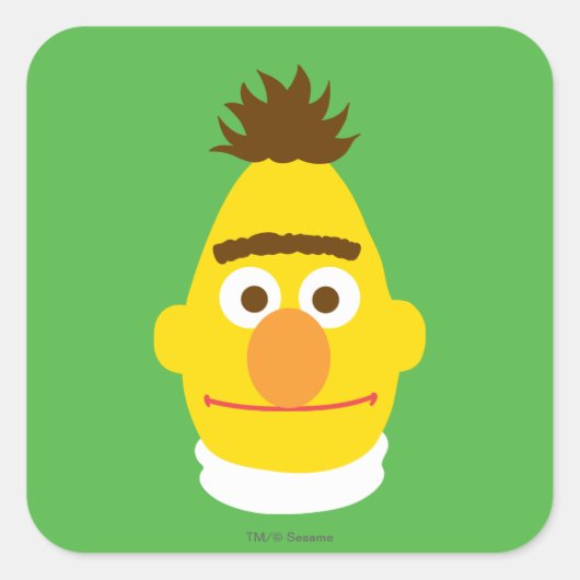 Bert Gezicht Vierkante Sticker (Voorkant)
