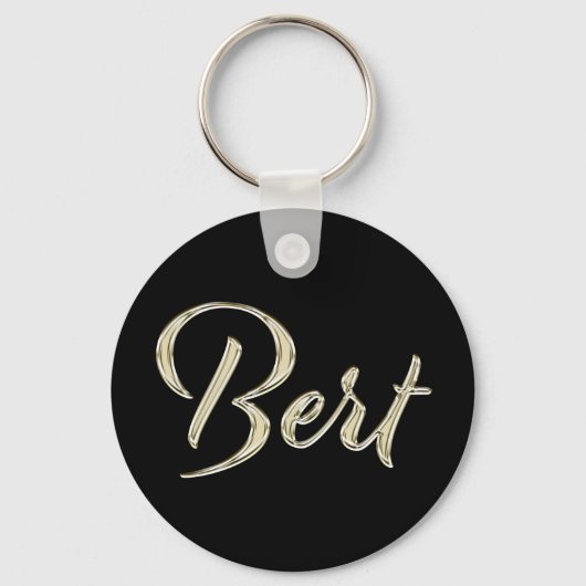 Bert Name whitegold Button Schlüsselanhänger Sleutelhanger (Voorkant)