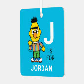 Bert | Persoonlijke naam met foto Metalen Ornament (Voorkant links)