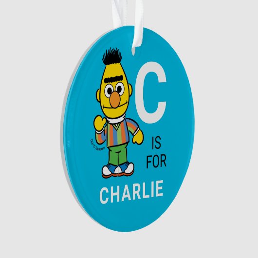 Bert | Persoonlijke naam met fotoversiering Ornament (voorkant)