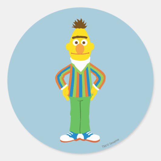 Bert Staande Ronde Sticker (Voorkant)