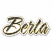 Berta black gold Lettering Aufkleber Sticker (Voorkant)