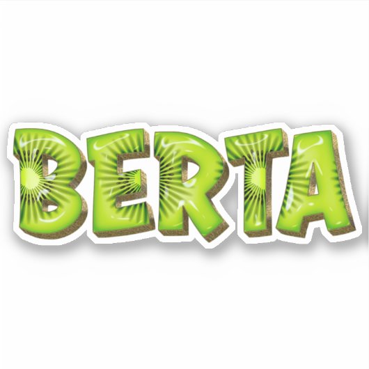 Berta Name Kiwi Design Aufkleber Sticker (Voorkant)