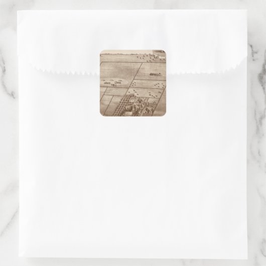 Bertch ranch vierkante sticker (Tas)