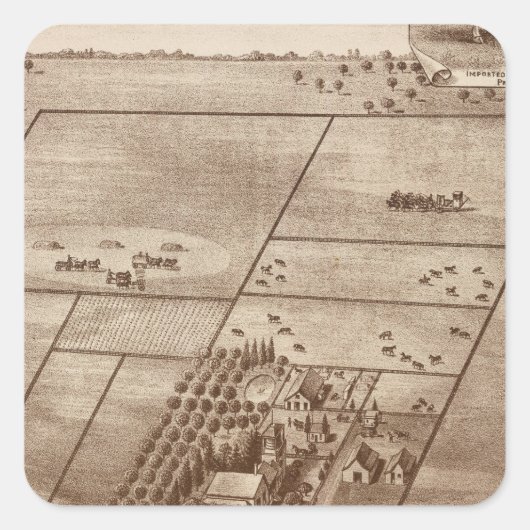 Bertch ranch vierkante sticker (Voorkant)