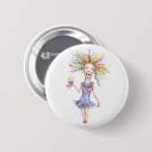 Bertha de Birthday Broad Buttonnen! Ronde Button 5,7 Cm (Voorkant /achterkant)