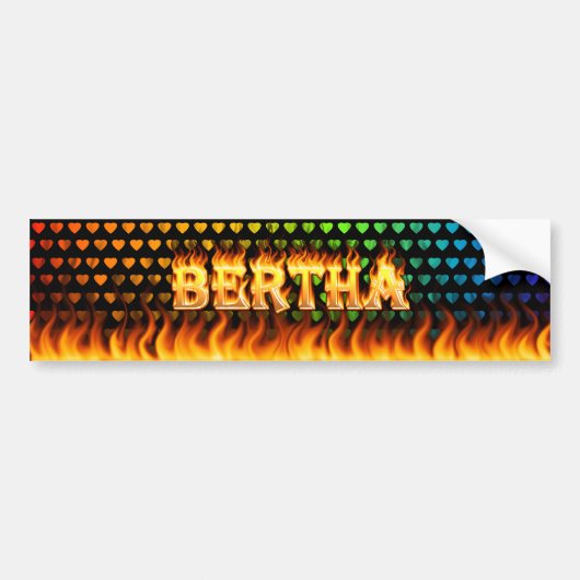 Bertha echt brand- en vlammenbumperontwerp bumpersticker (Voorkant)