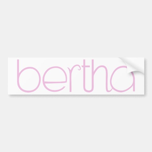 Bertha roze Bumpersticker (Voorkant)