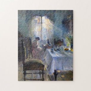 Bertha Wegmann - Vrouw die in een interieur naait Legpuzzel