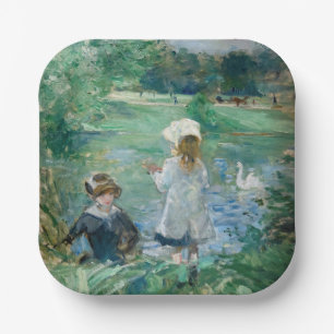 Berthe Morisot - Aan de rand van het meer / Au bor Papieren Bordje