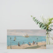 Berthe Morisot - Aan het strand, Les Petites-Dalle Bedankkaart (Staand voorkant)