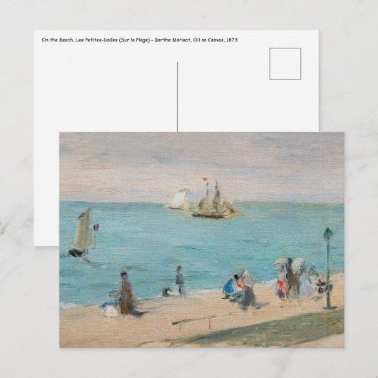 Berthe Morisot - Aan het strand, Les Petites-Dalle Briefkaart (Voorkant / Achterkant)