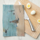 Berthe Morisot - Aan het strand, Les Petites-Dalle Theedoek (Quarter Fold)