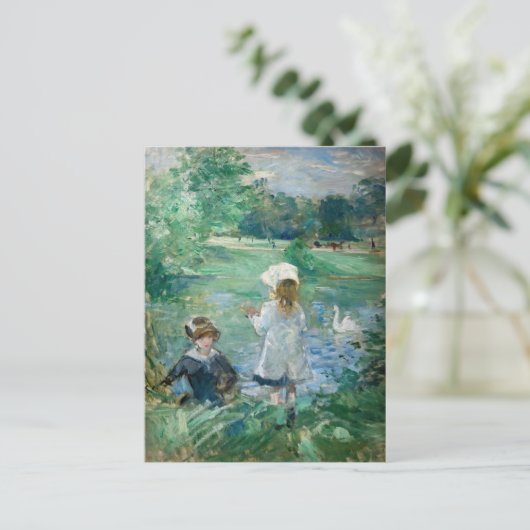 Berthe Morisot - Beside a Lake Briefkaart (Staand voorkant)