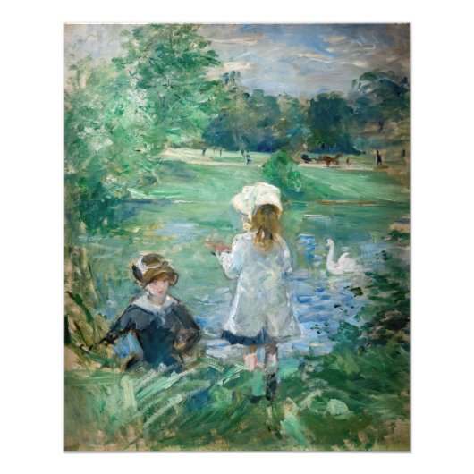 Berthe Morisot - Beside a Lake Foto Afdruk (Voorkant)