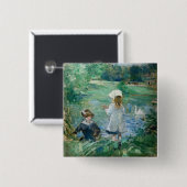 Berthe Morisot - Beside a Lake Vierkante Button 5,1 Cm (Voorkant /achterkant)
