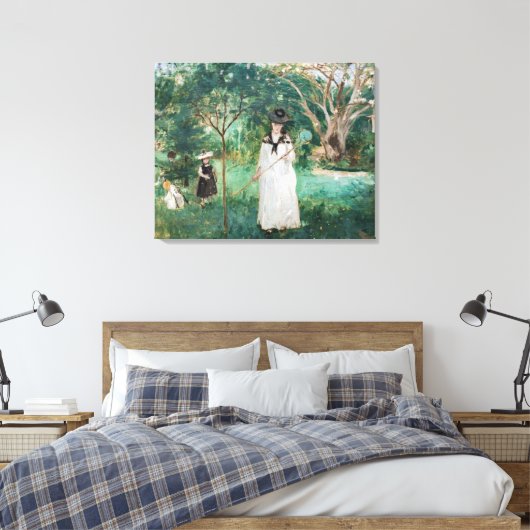 Berthe Morisot - De Butterfly Hunt Canvas Afdruk (Insitu (Slaapkamer))
