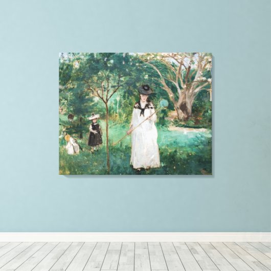 Berthe Morisot - De Butterfly Hunt Canvas Afdruk (Insitu (Houten vloer))