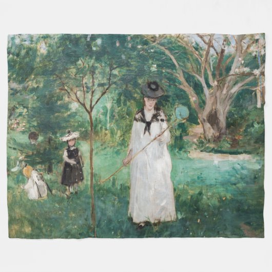 Berthe Morisot - De Butterfly Hunt Fleece Deken (Voorkant (Horizontaal))