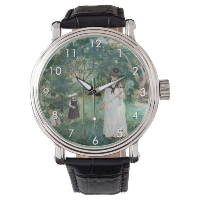 Berthe Morisot - De Butterfly Hunt Horloge (Voorkant)