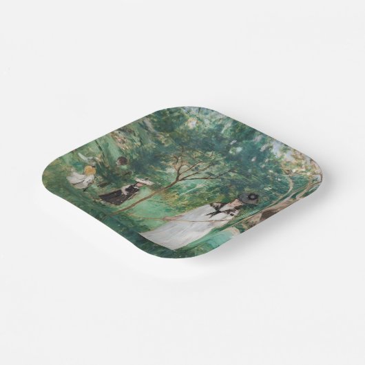 Berthe Morisot - De Butterfly Hunt Papieren Bordje (Gebogen)