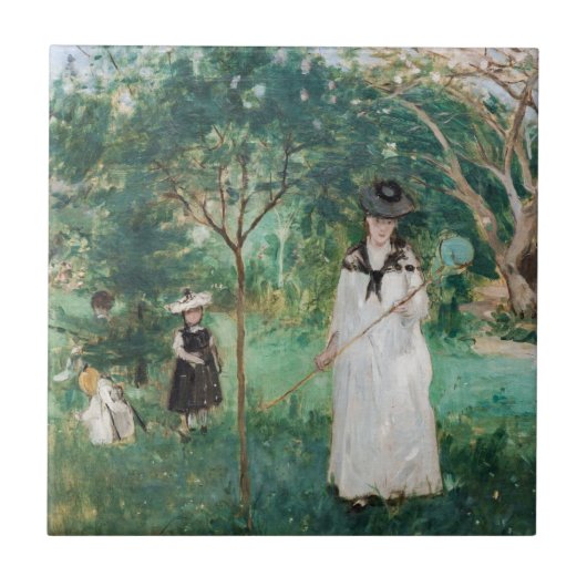 Berthe Morisot - De Butterfly Hunt Tegeltje (Voorkant)