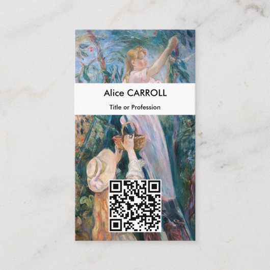 Berthe Morisot - de Cherry Picker - QR-code Visitekaartje (Voorkant)