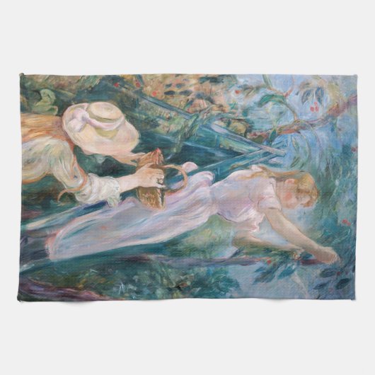 Berthe Morisot - De Cherry Picker Theedoek (Horizontaal)