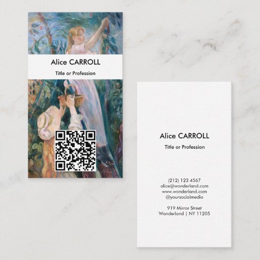 Berthe Morisot - De Kersenplukker - QR Code Visitekaartje (Voorkant / Achterkant)