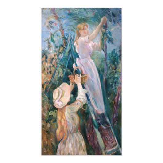 Berthe Morisot - De Kersenplukster Foto Afdruk (Voorkant)
