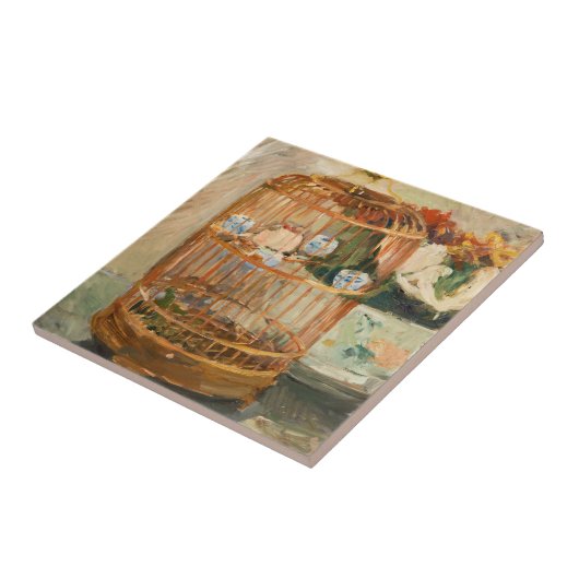 Berthe Morisot - De kooi Tegeltje (Zijkant)