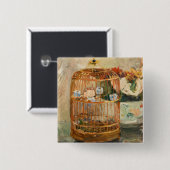 Berthe Morisot - De kooi Vierkante Button 5,1 Cm (Voorkant /achterkant)