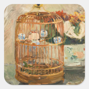 Berthe Morisot - De kooi Vierkante Sticker