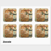 Berthe Morisot - De kooi Vierkante Sticker (Vel)