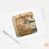 Berthe Morisot - De kooi Vierkante Sticker (Envelop)