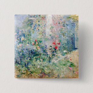Berthe Morisot - De tuin in Bougival Vierkante Button 5,1 Cm