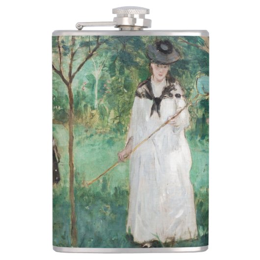 Berthe Morisot - De Vlinderjacht Heupfles (Voorkant)
