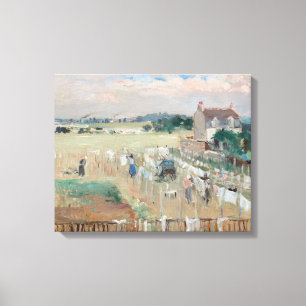 Berthe Morisot - De was ophangen om te drogen Canvas Afdruk