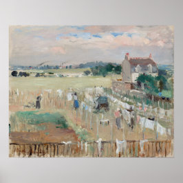 Berthe Morisot - De was ophangen om te drogen Poster