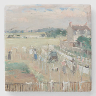 Berthe Morisot - De was ophangen om te drogen Stenen Onderzetter