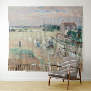 Berthe Morisot - De was ophangen om te drogen Wandkleed