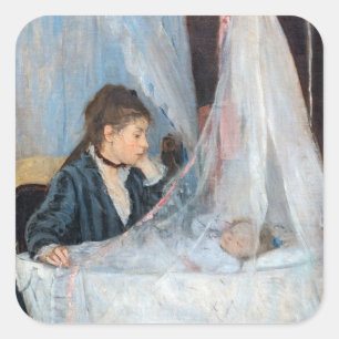 Berthe Morisot - De Wieg / Le Berceau Vierkante Sticker